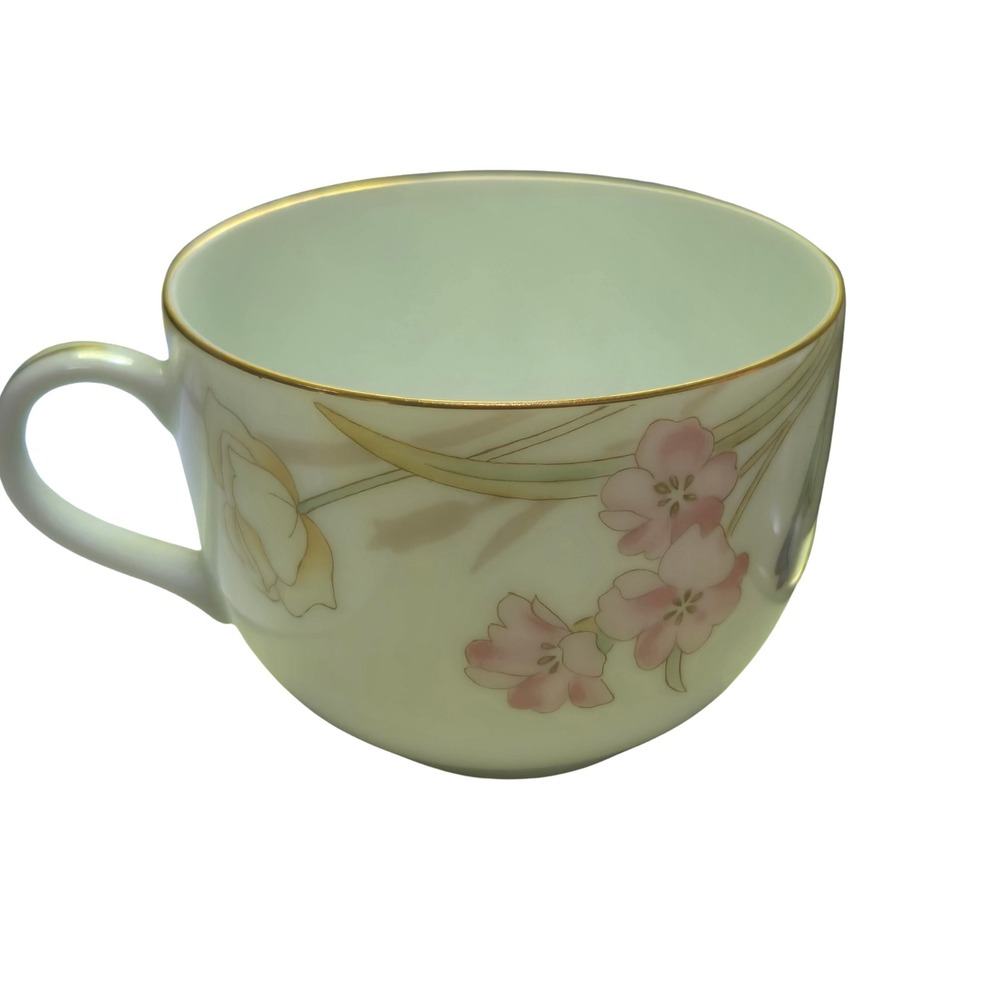 Mikasa Gabriele L9561 Fine China Teacup Floral Gold Rim Japan White Pink Blue